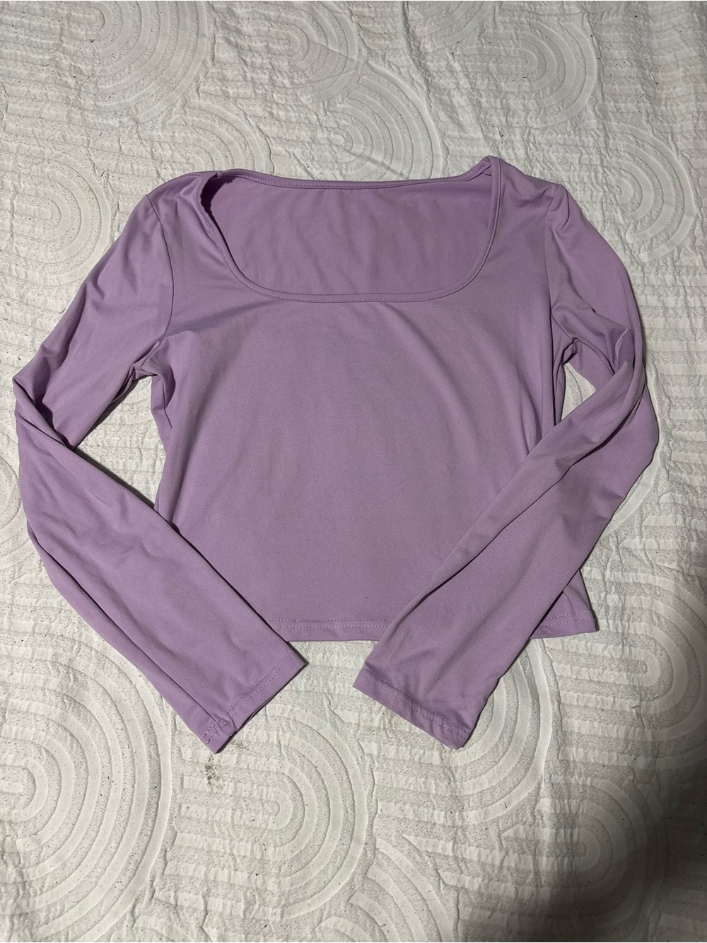 Women's Long Sleeve Square Neck Top in Lavender